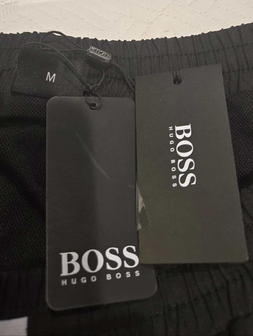 BOSS Hugo Boss Starfish BM Swim Trunks Shorts Black White Trim Men's M NWT